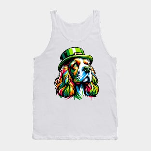 English Cocker Spaniel Embraces Saint Patrick's Day Tank Top